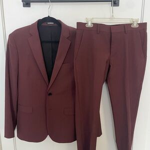Express Men's Deep Burgundy Suit Set